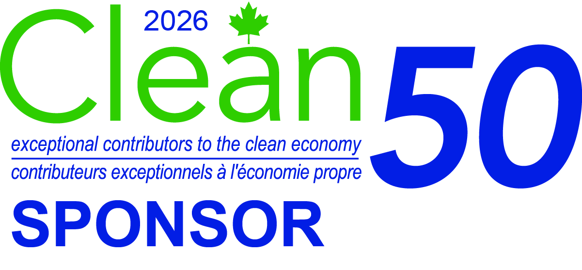 A logo reading "Clean 50 Sponsor - Exceptional contributors to the clean economy"