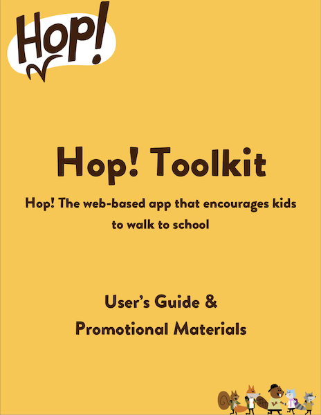 Vignette d'un document PDF intitulé "Trousse d'outils Hop! - Guide de l'utilisateur et matériel de promotion"